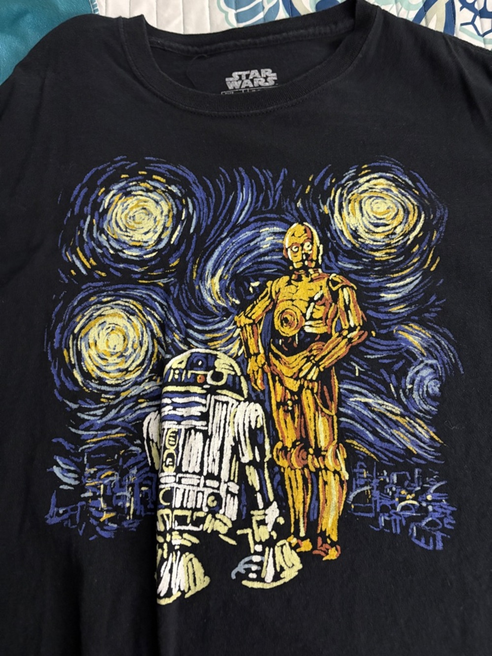 MAD Engine Star Wars C-3PO & R2-D2 Van Gogh Style Black Tee